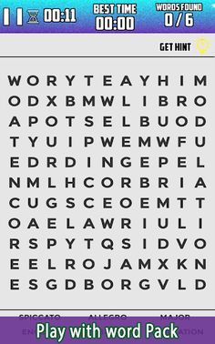 Word Search Glitter Puzzle - Screenshot 1