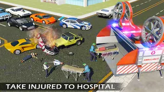 Copter Car Ambulance Sim 3d - Screenshot 1