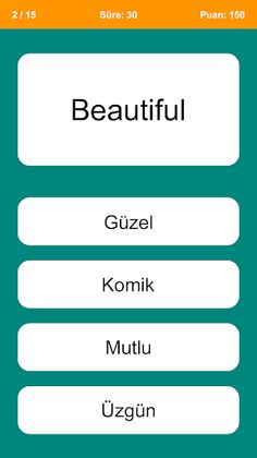 İngilizce Kelime Testi - Screenshot 3