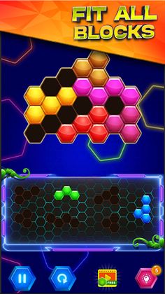 Neon Hexa Puzzle - Screenshot 2