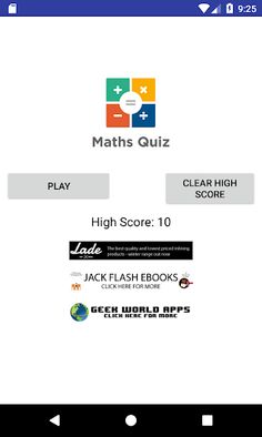Maths Quiz - Screenshot 1