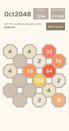 Oct 2048: moving tiles in 8 di - Screenshot 1