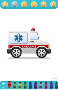 ambulance car - coloring book - Screenshot 1