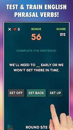 Phrasal Verbs Grammar Test PRO - Screenshot 1