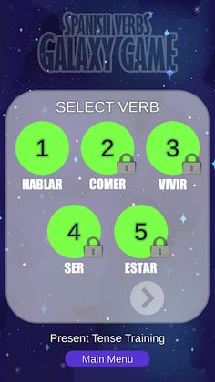 Spanish Verbs Galaxy Game - Screenshot 1