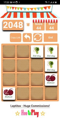 2048 Vegetables Basket - Screenshot 3