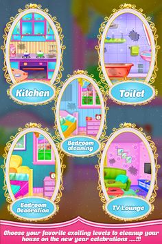 School Girls New Year Home Cle - Screenshot 3