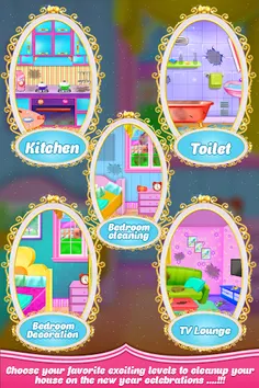 School Girls New Year Home Cle - Screenshot 3