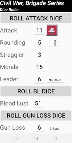 Civil War Brigade Series Dice  - Screenshot 1