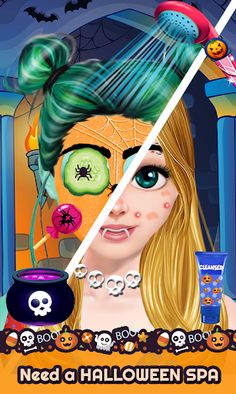 Cute Girl Halloween Makeup Art - Screenshot 2