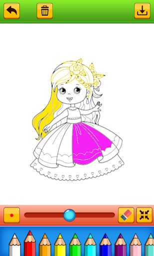 coloring rainbow princess - Screenshot 2