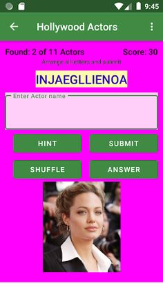 Jumbled Names Hollywood Actors - Screenshot 2