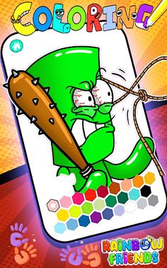 Rainbow Friends Green Coloring - Screenshot 1