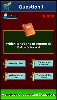Literature Quiz Game - Screenshot 1