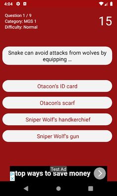 Metal Gear Solid Quiz Free - Screenshot 3