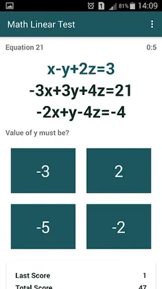 Math Linear Test - Screenshot 3