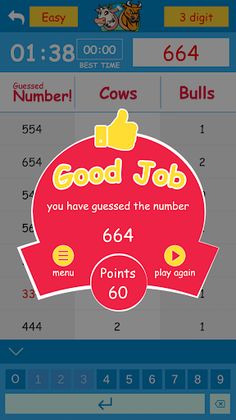 Cows & Bulls - Guess the Numbe - Screenshot 4