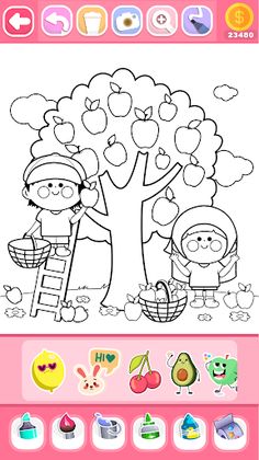 Fruits Coloring Game & Drawing - Screenshot 4