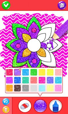 Glitter Flowers Coloring Book - Screenshot 4
