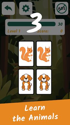 Kids Memory Game: Animals - Screenshot 1