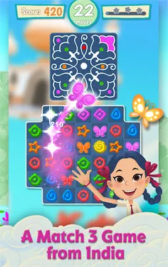 Rangoli Rekha: Color Match 3 - Screenshot 1