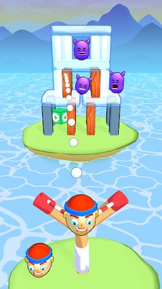 Angry Heads 3D: Aim & Fly - Screenshot 1