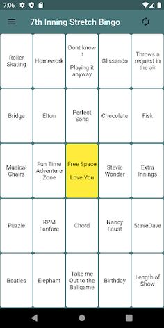 7th Inning Stretch Bingo - Screenshot 1