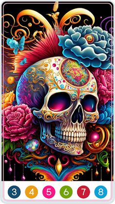 Skull Coloring Book Color Game - Screenshot 1