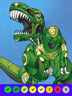 Dino Robot Coloring By Numbers - Screenshot 1