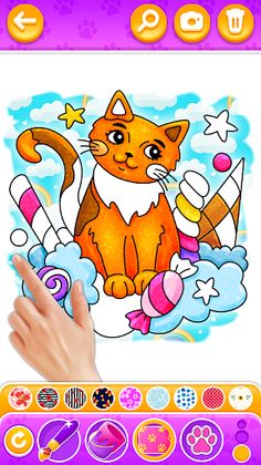 Glitter Kitty Cats Coloring - Screenshot 2