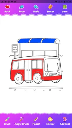 Cartoon bus coloring game - Screenshot 2