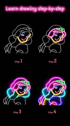 Learn To Draw Glow Princess - Screenshot 3