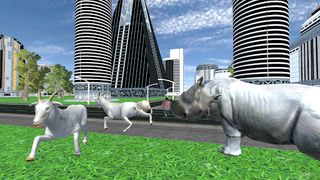 Wild Rhinoceros City Attack 3D - Screenshot 1