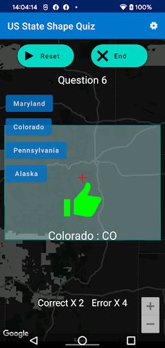 USA State Shape Quiz - Screenshot 3