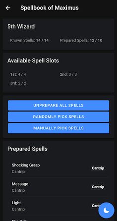 Random 5e Spellbooks - Screenshot 2