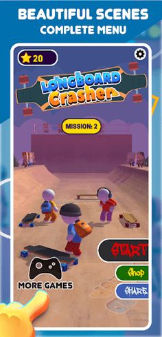 Flip Skate Longboard Rush - Screenshot 1