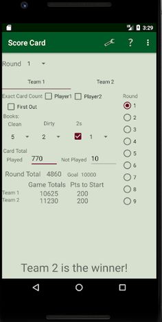 Custom Hand & Foot Scorecard - Screenshot 2