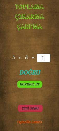 Basit Toplama-Çıkarma-Çarpma - Screenshot 1