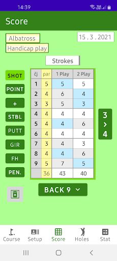 Golf Scorecard - Screenshot 2