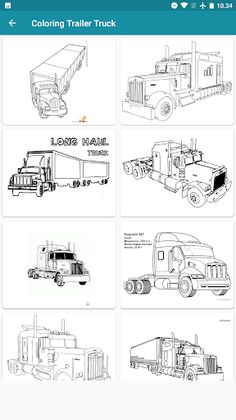Trailer Truck Coloring Pages - Screenshot 1