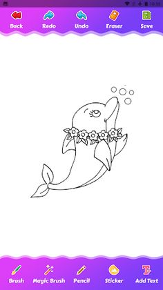 Shark and dolphin coloring - Screenshot 2