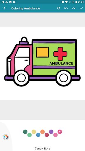 Coloring Rescue Ambulance - Screenshot 2