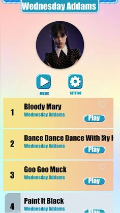 Wednesday Music Tiles Game - Screenshot 1