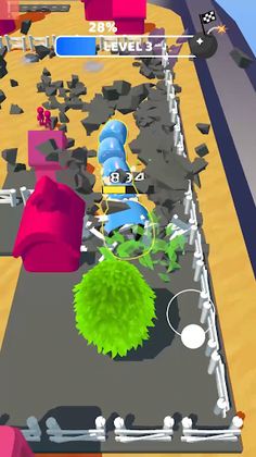 Worm City Demolish 3D - Screenshot 2