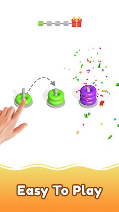 Color Hoop stack: 3D sort game - Screenshot 1