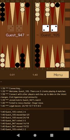 bgammon.org - Play Backgammon - Screenshot 1