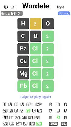 Wordele - a chemical game - Screenshot 4