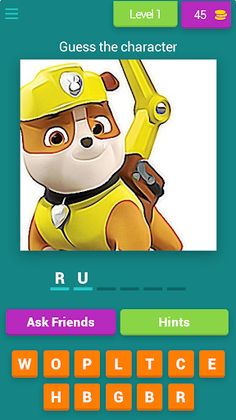 Paw characters QUIZ - Screenshot 1