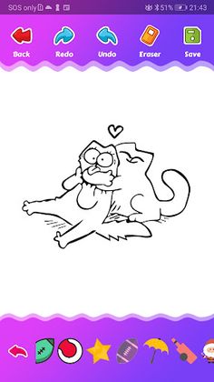 Coloring book Simon Cat Catoon - Screenshot 4