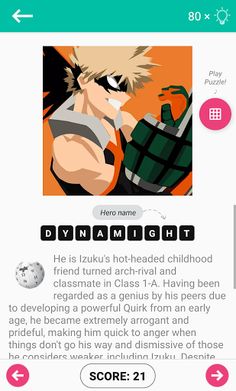 Hero Academia Anime Quiz Game - Screenshot 4